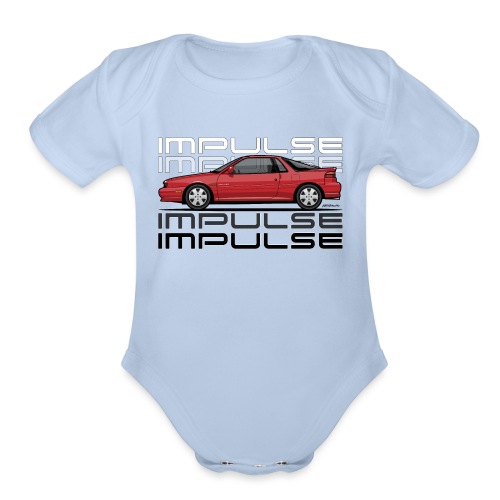 Uzusi Impulse II Red - Organic Short Sleeve Baby Bodysuit