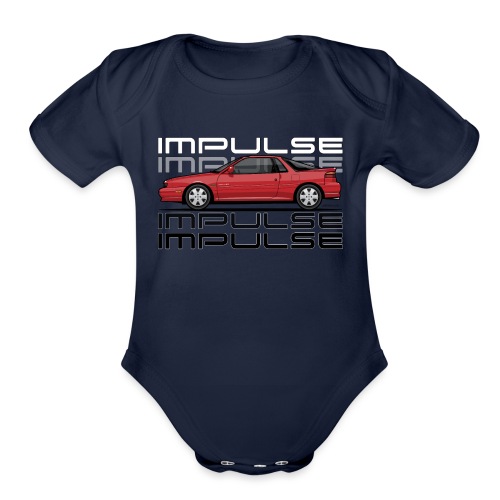 Uzusi Impulse II Red - Organic Short Sleeve Baby Bodysuit