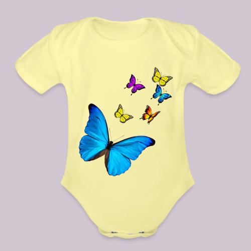 Butterflies - Organic Short Sleeve Baby Bodysuit