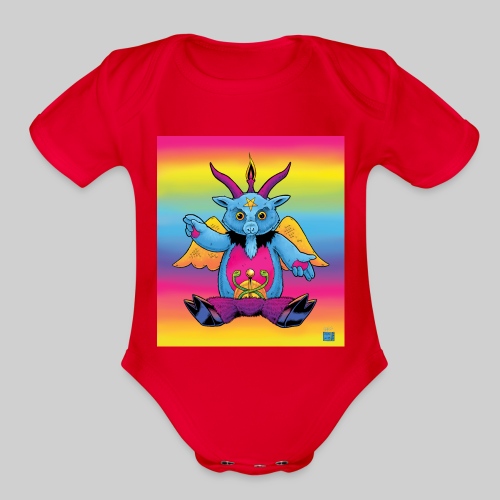 Rainbow Baphomet - Organic Short Sleeve Baby Bodysuit