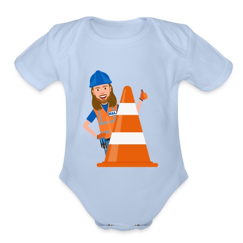 Handyman Hal Safety Cone - Organic Short Sleeve Baby Bodysuit