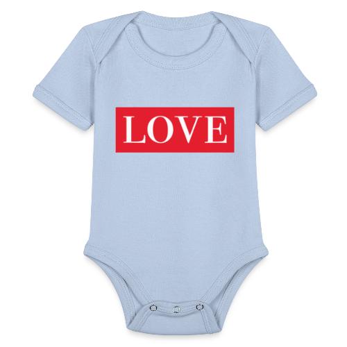 Red LOVE - Organic Short Sleeve Baby Bodysuit