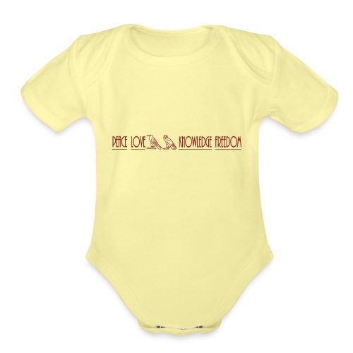 Peace, Love, Knowledge and Freedom - Organic Short Sleeve Baby Bodysuit