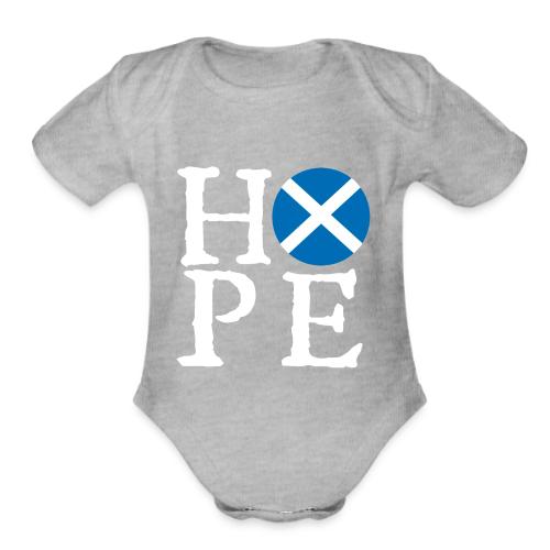 Light HOPE St A Cross - Organic Short Sleeve Baby Bodysuit