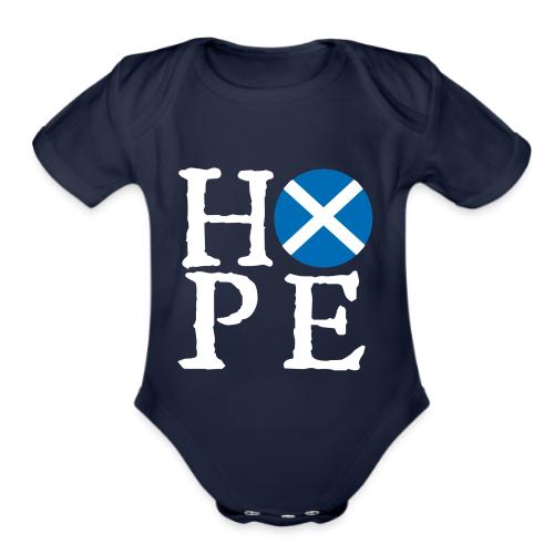 Light HOPE St A Cross - Organic Short Sleeve Baby Bodysuit
