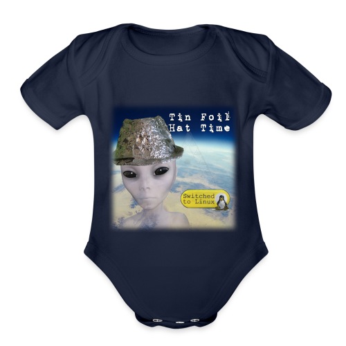 Tin Foil Hat Time (Earth) - Organic Short Sleeve Baby Bodysuit