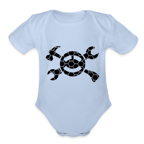 Black Stencil ABC Symbol - Organic Short Sleeve Baby Bodysuit