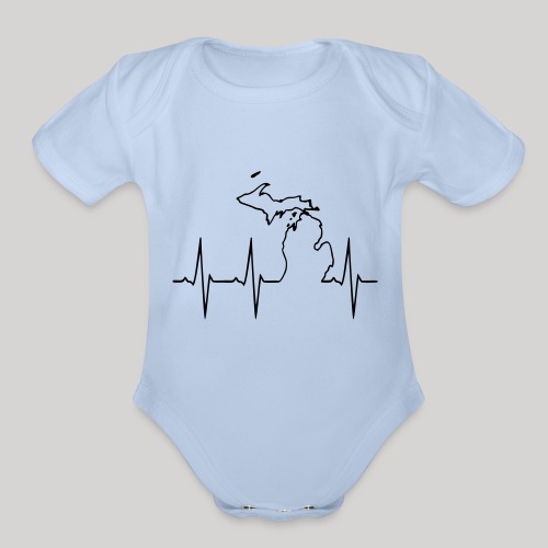 Michigan Heartbeat - Organic Short Sleeve Baby Bodysuit