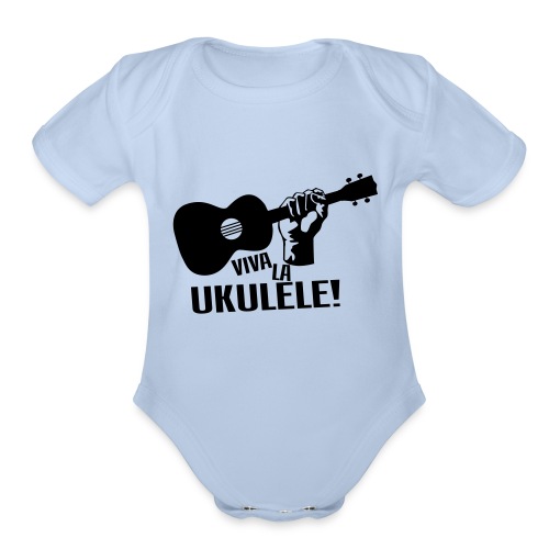 Viva La Ukulele! (black) - Organic Short Sleeve Baby Bodysuit