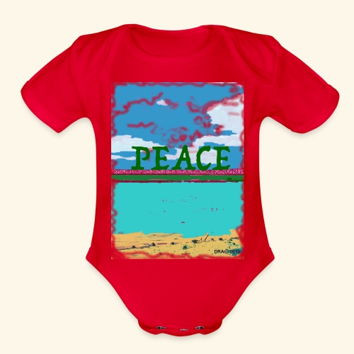 Peace blu - Organic Short Sleeve Baby Bodysuit
