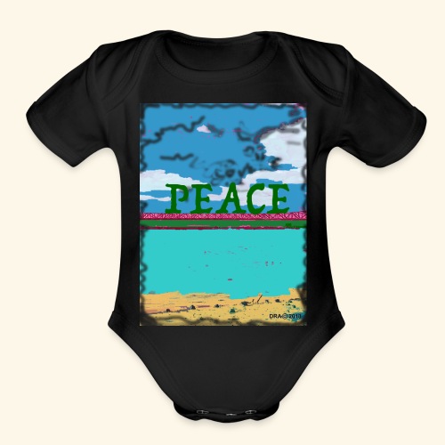 Peace blu - Organic Short Sleeve Baby Bodysuit