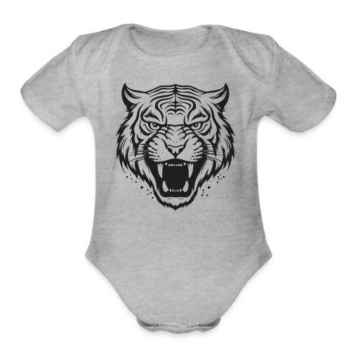 Wild Tiger Fashion, the fury of the feline tiger. - Organic Short Sleeve Baby Bodysuit