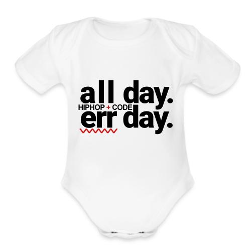 alldayerrday-2color - Organic Short Sleeve Baby Bodysuit