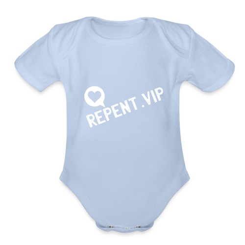 White Repent VIP - Organic Short Sleeve Baby Bodysuit