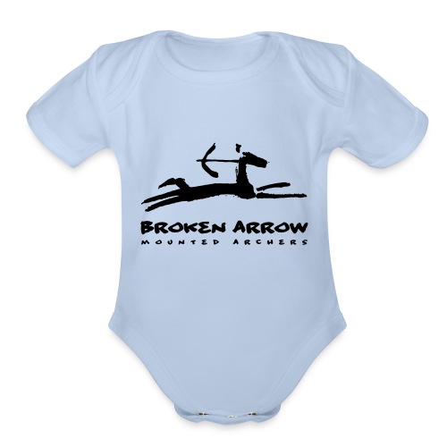 Broken Arrow Mounted Archers logo - Organic Short Sleeve Baby Bodysuit