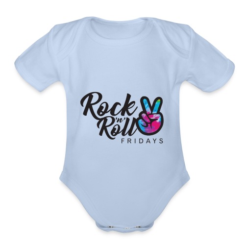 Rock'n' Roll Fridays Tie-Dye Classic Logo - Organic Short Sleeve Baby Bodysuit