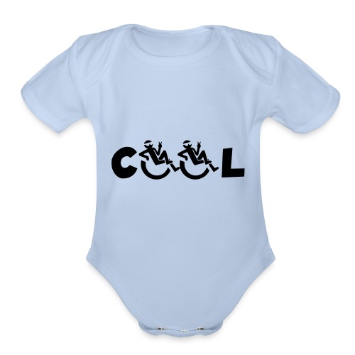 Cool in my wheelchair, chill in wheelchair, roller - Organic Short Sleeve Baby Bodysuit