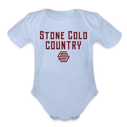 Stone Cold Country Band - Full Logo - Organic Short Sleeve Baby Bodysuit