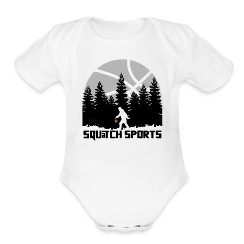 Squatch Scene Black - Organic Short Sleeve Baby Bodysuit