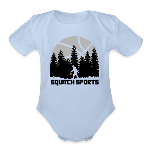 Squatch Scene Black - Organic Short Sleeve Baby Bodysuit