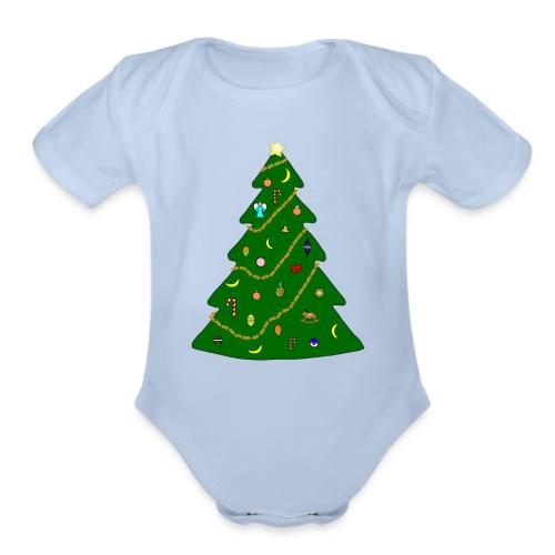 Christmas Tree For Monkey - Organic Short Sleeve Baby Bodysuit
