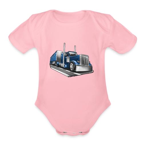 Big Rig Semi Truck American Truck - Organic Short Sleeve Baby Bodysuit