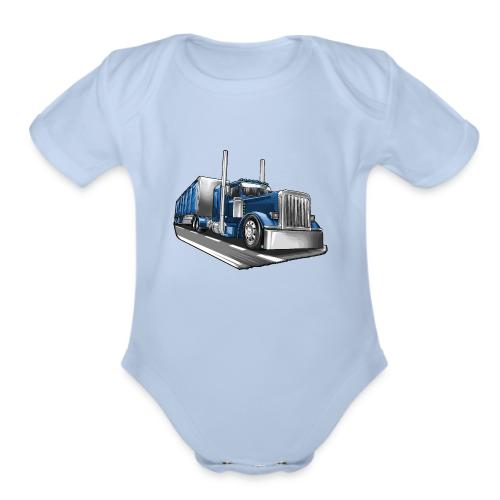 Big Rig Semi Truck American Truck - Organic Short Sleeve Baby Bodysuit