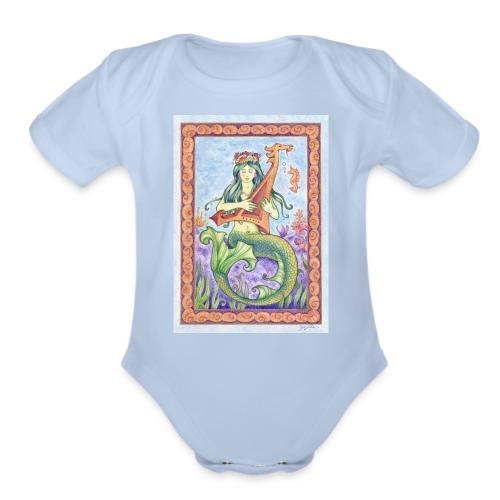 Mermaid Musician - Organic Short Sleeve Baby Bodysuit