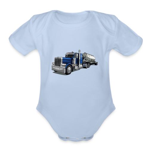 Peterbilt 18 Wheeler - Organic Short Sleeve Baby Bodysuit