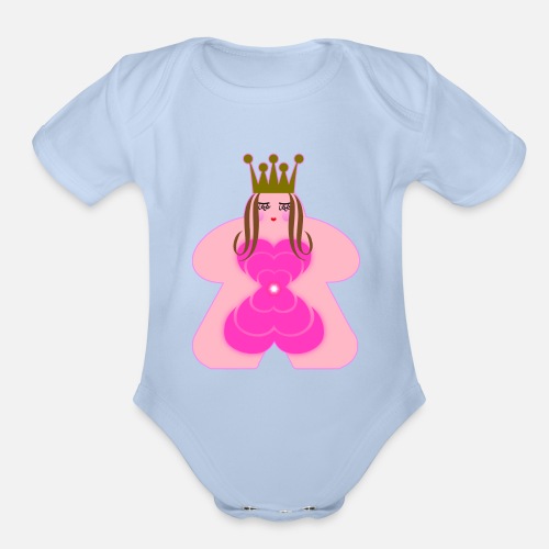 Princess Meeple - Organic Short Sleeve Baby Bodysuit