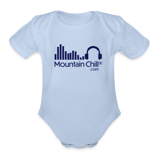 MountainChill Official Blue Logo (2-sided) - Organic Short Sleeve Baby Bodysuit