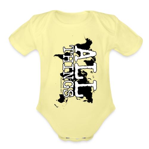 All Things World Map - Organic Short Sleeve Baby Bodysuit