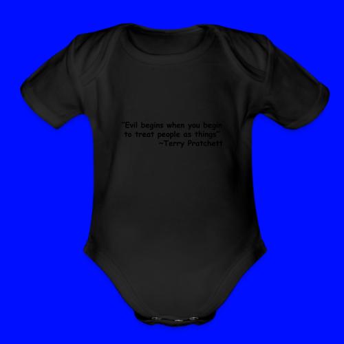Evil Begins - Organic Short Sleeve Baby Bodysuit