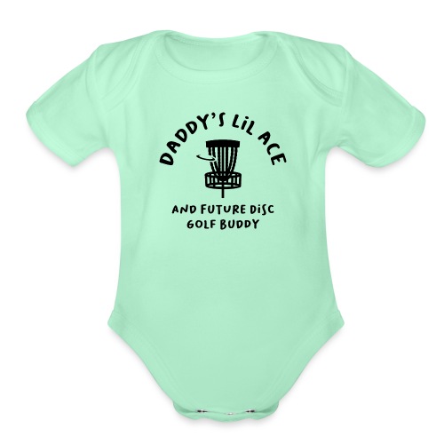 Daddy's Little Ace Disc Golf Buddy Baby - Organic Short Sleeve Baby Bodysuit