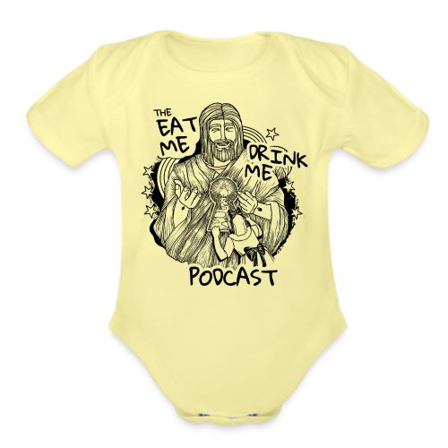 Eat Me Drink Me Podcast revamped logo - Organic Short Sleeve Baby Bodysuit