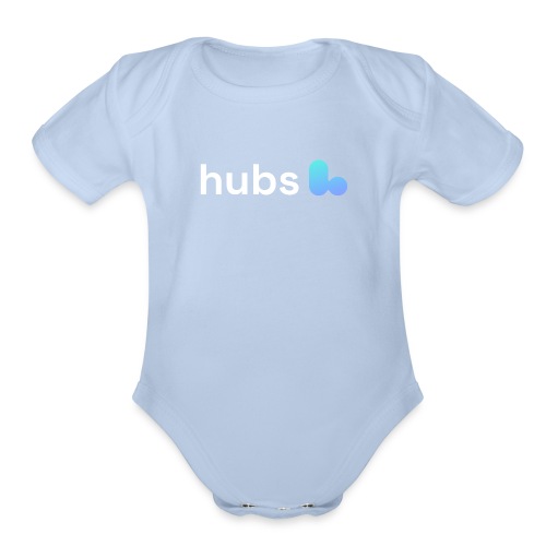 Hubs Logo White - Organic Short Sleeve Baby Bodysuit