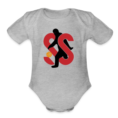 SS crimson Logo - Organic Short Sleeve Baby Bodysuit