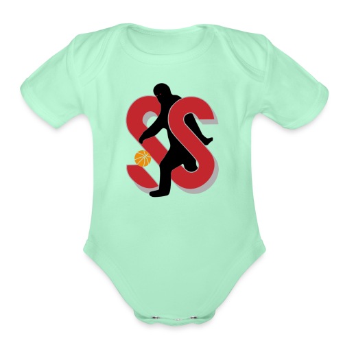 SS crimson Logo - Organic Short Sleeve Baby Bodysuit