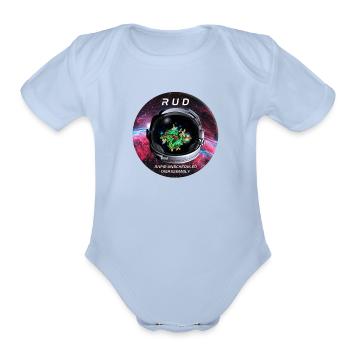 RUD: Rapid Unscheduled Disassembly, Red Galaxy - Organic Short Sleeve Baby Bodysuit - sky - Front