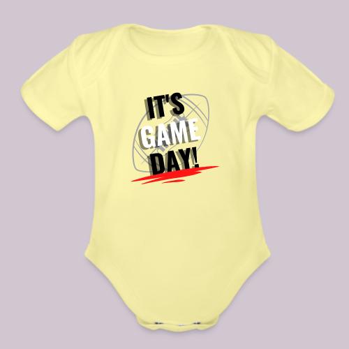 it s Game Day football - Organic Short Sleeve Baby Bodysuit