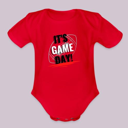 it s Game Day football - Organic Short Sleeve Baby Bodysuit