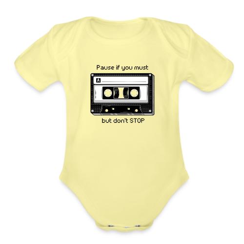 Pause but don't Stop Cassette - Organic Short Sleeve Baby Bodysuit
