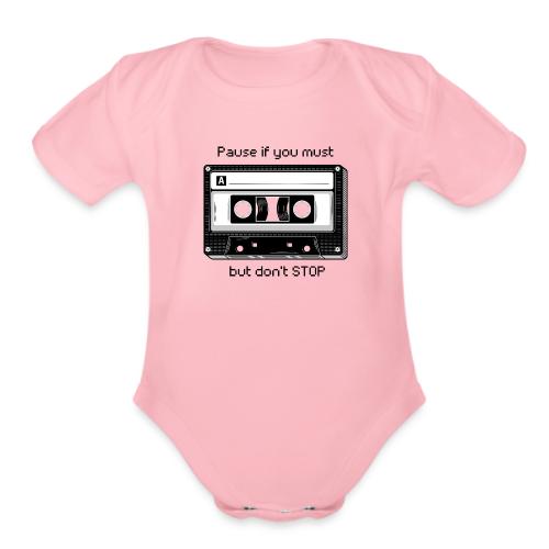 Pause but don't Stop Cassette - Organic Short Sleeve Baby Bodysuit