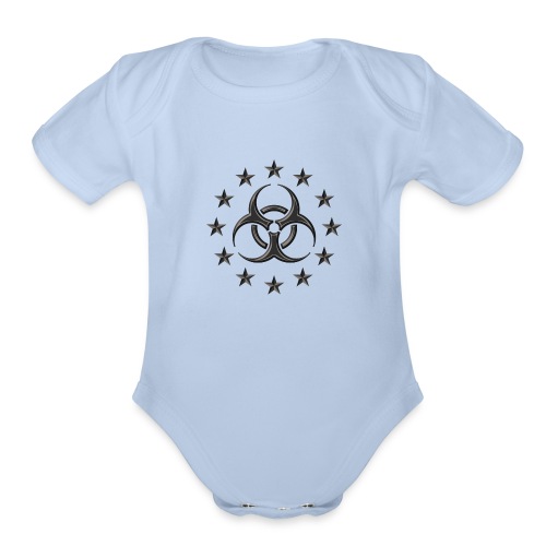 Biological hazard, Biohazard, Pandemic zombie flu - Organic Short Sleeve Baby Bodysuit