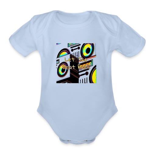 Let The Beat Rock design - Organic Short Sleeve Baby Bodysuit