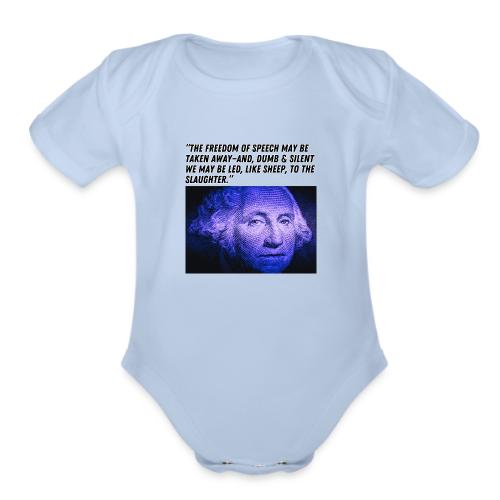 George Washington Freedom of Speech - Organic Short Sleeve Baby Bodysuit