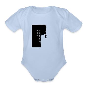 Rock climbing - Organic Short Sleeve Baby Bodysuit - sky - Front