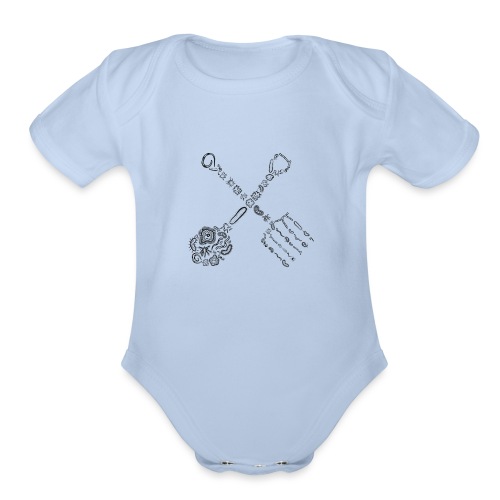 fork and shovel microbe farmer - Organic Short Sleeve Baby Bodysuit