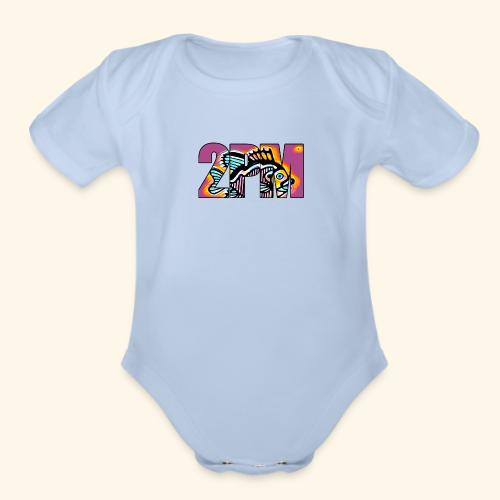 2PM Painted Fish - Organic Short Sleeve Baby Bodysuit