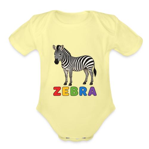 Zebra - Organic Short Sleeve Baby Bodysuit